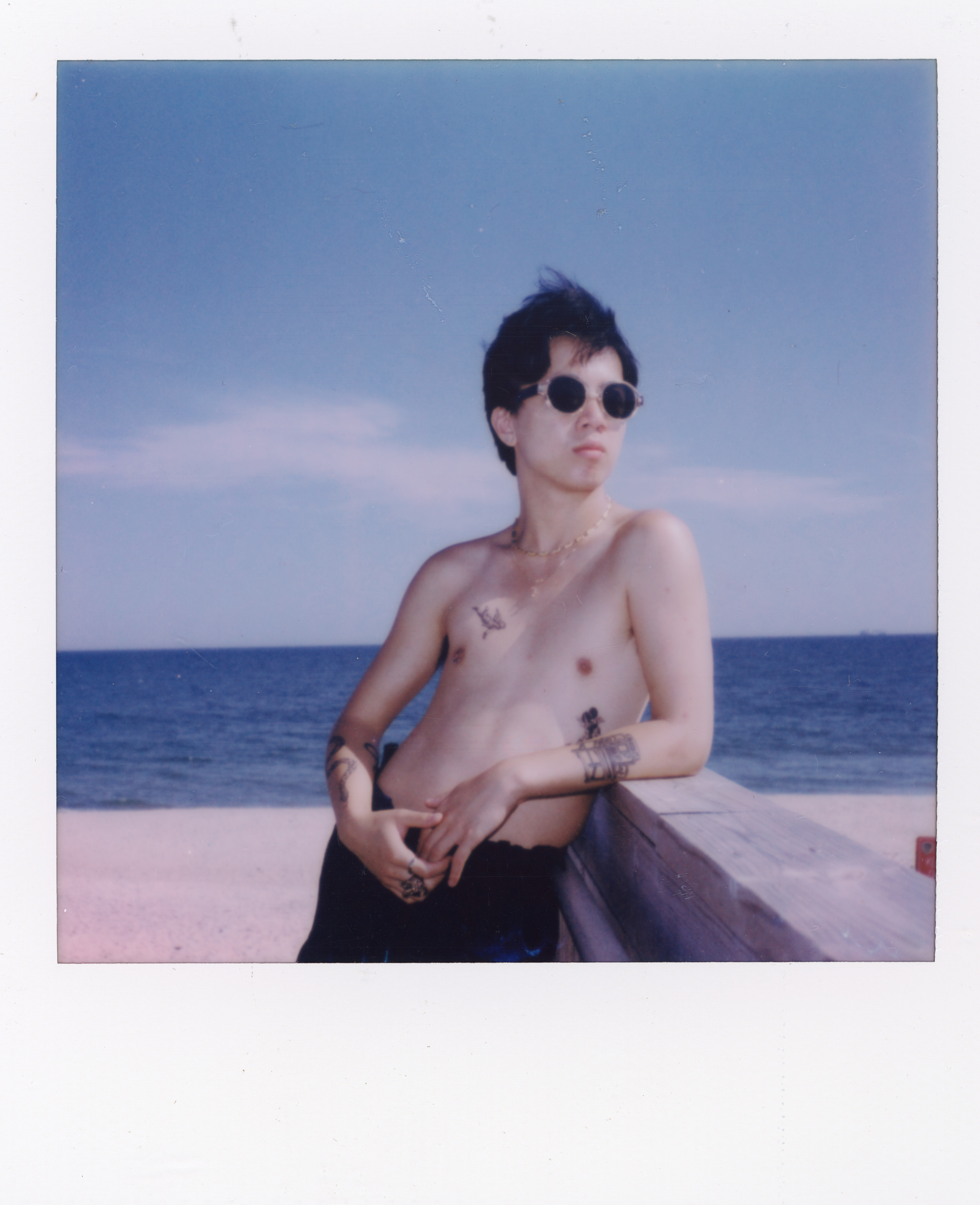 Fire Island Polaroid 110, a one-of-one instant photograph made in Fire Island Pines, New York, 2022 by Robert Andy Coombs.