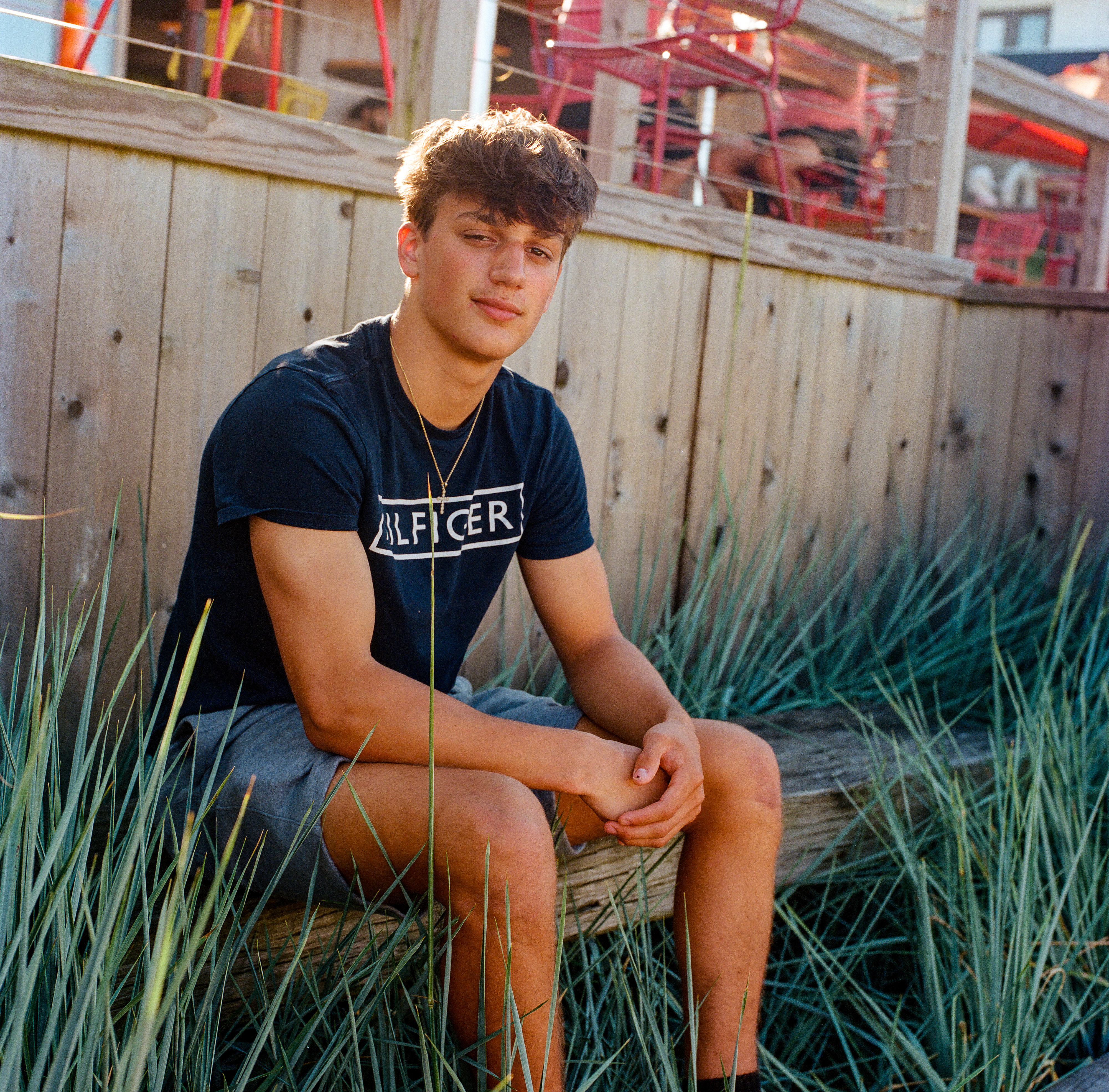 Fire Island 002, a square-format photograph street photograph made in Fire Island Pines, New York by Robert Andy Coombs.