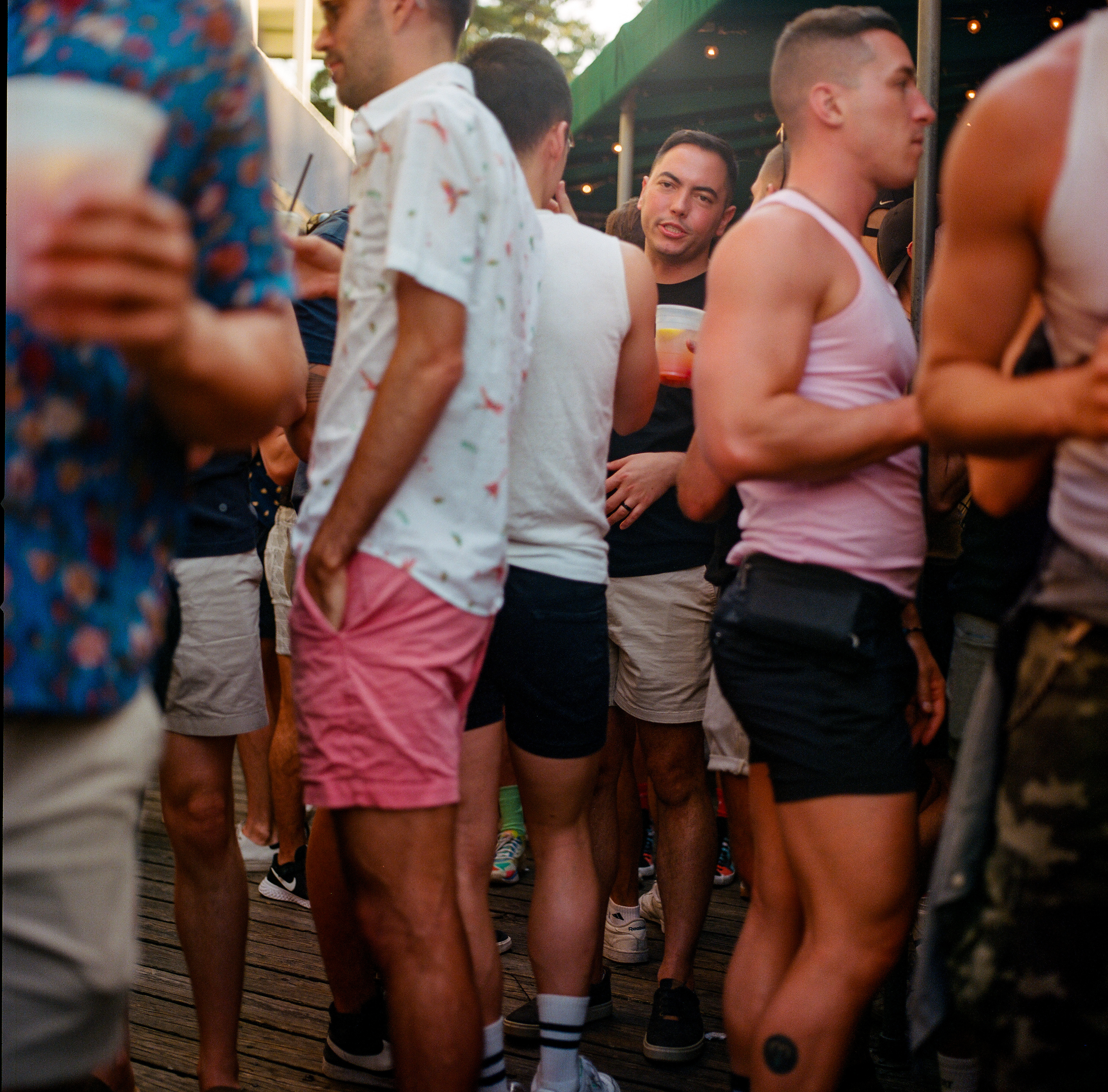 Fire Island 020, a square-format photograph street photograph made in Fire Island Pines, New York by Robert Andy Coombs.
