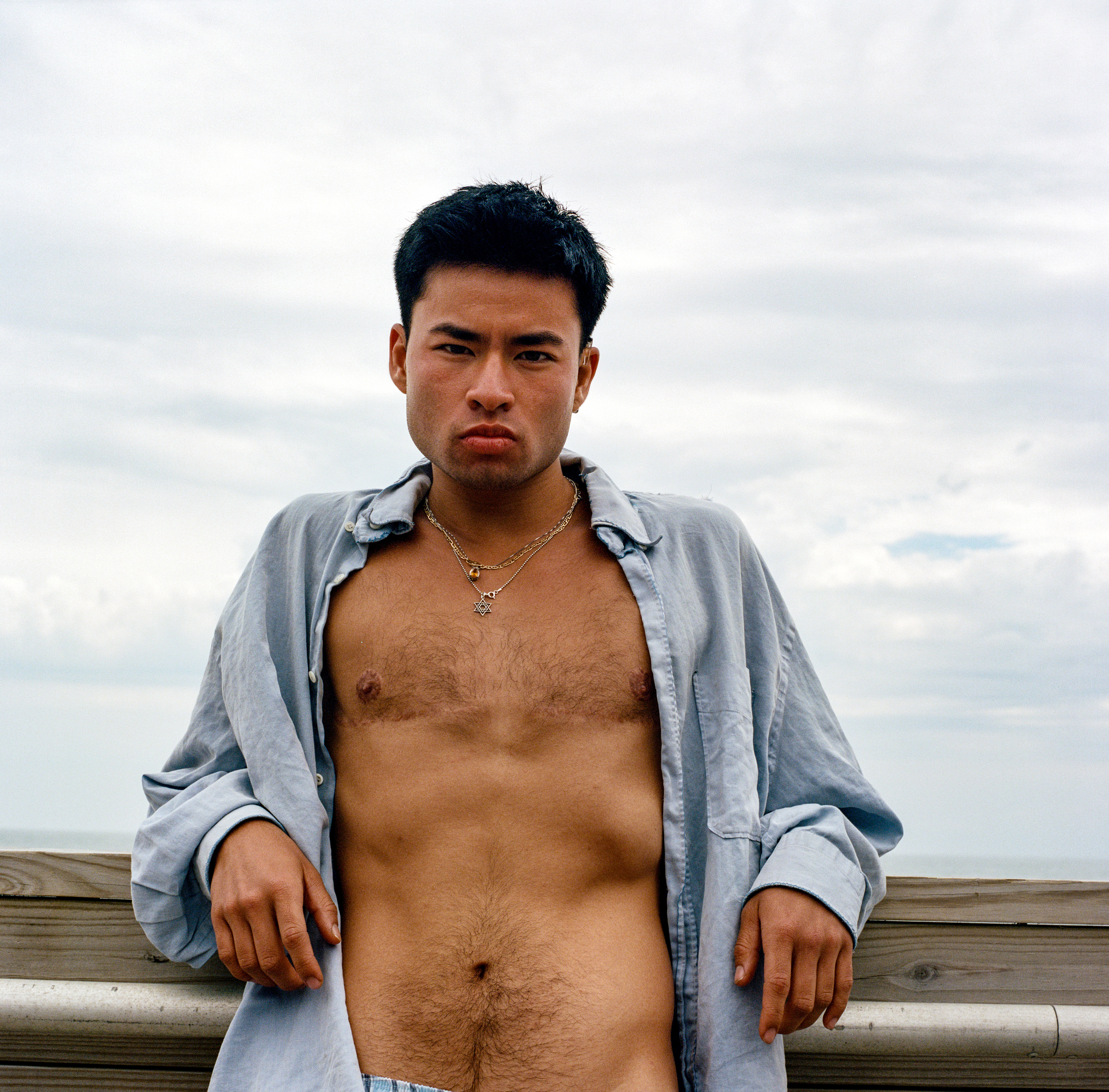 Fire Island 048, a square-format photograph street photograph made in Fire Island Pines, New York by Robert Andy Coombs.