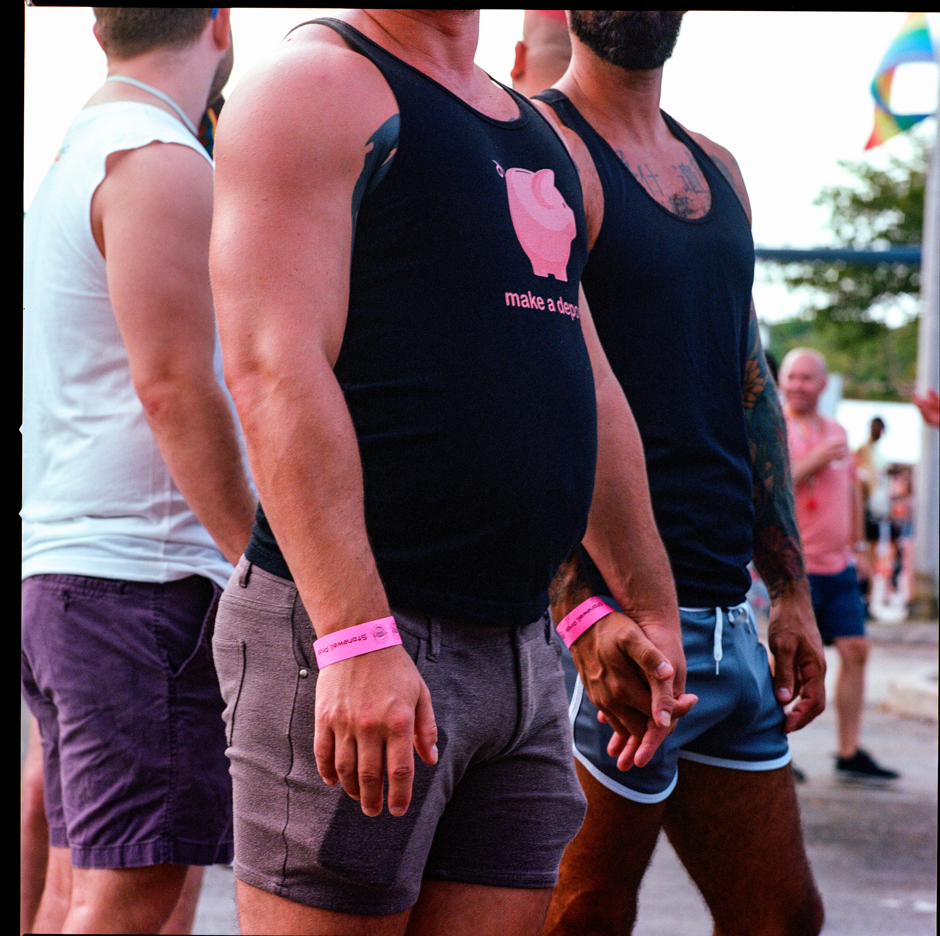 Traversing Pride 123, a square-format photograph street photograph by Robert Andy Coombs.